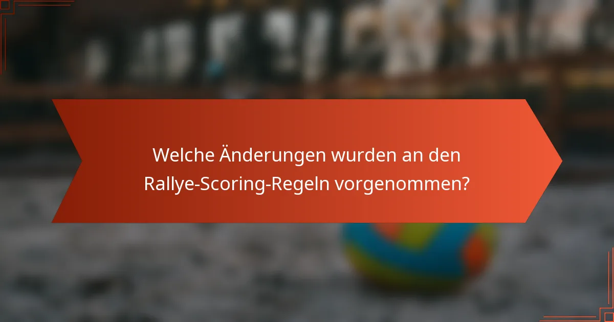 Welche Änderungen wurden an den Rallye-Scoring-Regeln vorgenommen?